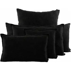 Haomy - Housse de coussin California  Noir 45x45