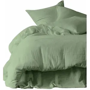 Haomy - Housse de couette Dili en voile de coton Vert amande 140x200