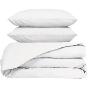 Haomy - Parure 100% Percale de Coton Venezia housse de couette & 2 tai... pas cher