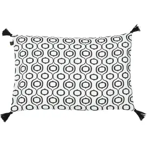 Haomy - Housse de coussin Ubud en lin lavé Blanc 40x60 pas cher