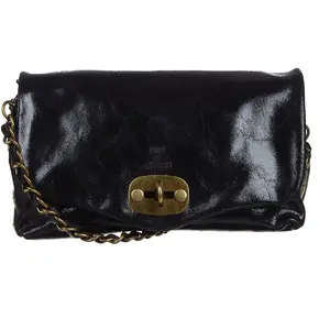 1987 by Abaco - Sac bandoulière en Cuir Hero noir - 26x14x7.5 cm OS pas cher
