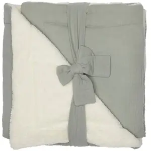 Comparateur de prix : BB & Co Couverture polaire Mix & Match vert de gris (70 x 100 cm)