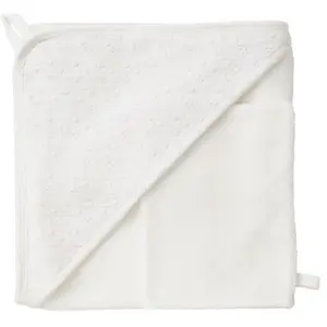 Cape de bain avec gant broderie anglaise BLANC BB&Co pas cher