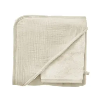 Comparateur de prix : BB & Co Cape de bain bambou + gant Mousse de lait (70 x 70 cm)