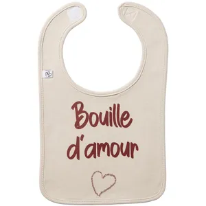 Bavoir "Bouille d'amour" BEIGE BB&Co pas cher