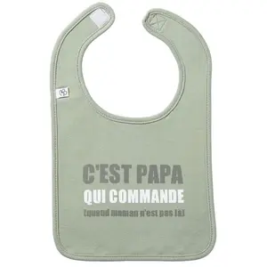 Bavoir "C'est papa qui commande" VERT BB&Co