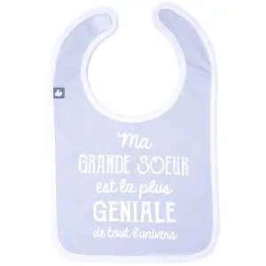 Bavoir "Ma grande soeur est la plus géniale..." MULTICOLORE BB&Co pas cher