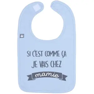 Bavoir "Je vais chez mamie" BLEU BB&Co pas cher