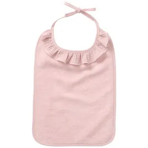 Grand bavoir en bambou et gaze de coton à volant ROSE BB&Co pas cher