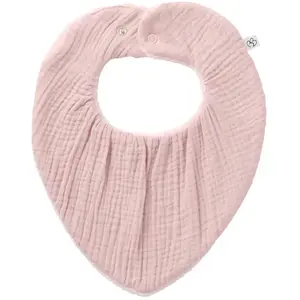 Bavoir-bandana réversible bambou gaze de coton ROSE BB&Co pas cher