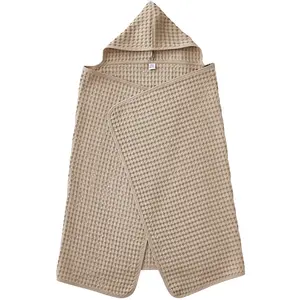 BB&Co Maxi Cape de bain Coton Gaufre Latte pas cher