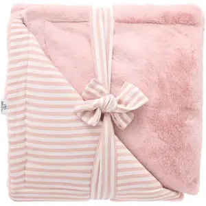 BB&Co Couverture Luxe Fausse fourrure Rayé Rose pas cher