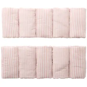 Comparateur de prix : Tour de lit bébé modulable respirant Rayé Rose