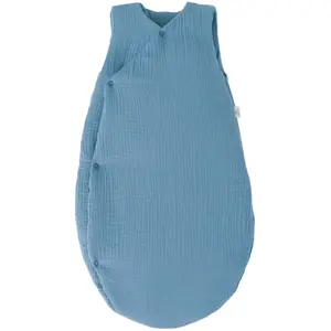 Gigoteuse ouatinée gaze forme kimono Mix&Match BLEU BB&Co pas cher