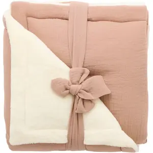 BB&Co Couverture bébé peluche gaze & microfibre Mix&Match Mocha pas cher