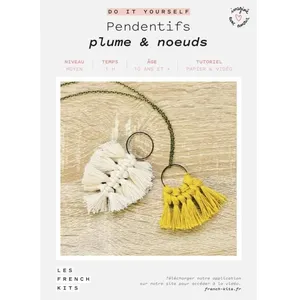 French Kits - DIY - Pendentifs - Plume & Noeuds K-0028 Multicolore