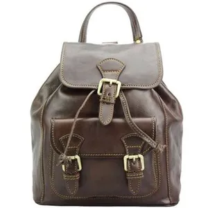 Sac à dos - TONY & PAUL - TUSCANY - Cuir marron foncé - 100% cuir de veau - Old School pas cher