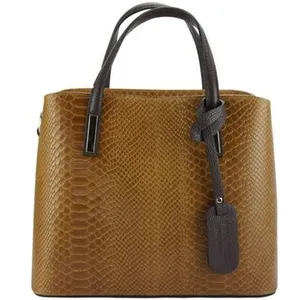 Sac à main - TONY & PAUL - VANESSA CROCO - Cuir de veau - Marron clair - 33x14x25cm