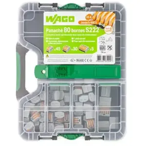 Comparateur de prix : Borne de connexion 2,3,5 entrées Wago S222, lot de 80