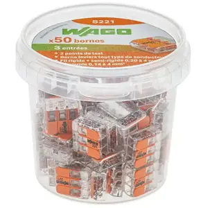Comparateur de prix : Bornes De Connexion Automatique S221 3 Entrées Par 50-Wago