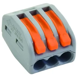 WAGO Gefom - Lot de 8 bornes de connexion S222 - 3 entrées pas cher
