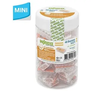 Comparateur de prix : Wago - S221 40 mini bornes de connexion rapide 5 entrées pour fils sou...