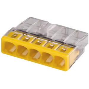 Comparateur de prix : Wago Flacon de 50 mini bornes de connexion automatique 5 entrées S2273