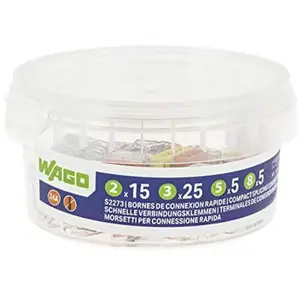 Comparateur de prix : WAGO - Pot de 50 bornes de connexion automatique S2273 2,3,5 et 8 entrées