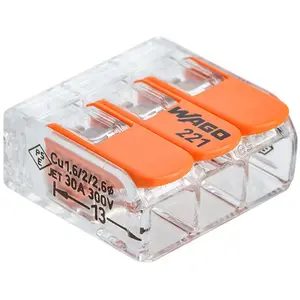 Comparateur de prix : Borne de connexion - WAGO - S221 - Pack de 3 - 0,5 à 6 mm² - 16 A