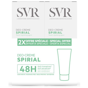 Comparateur de prix : SVR Spirial Déo-Crème Anti-Transpirant Intense 48H Lot de 2 x 50 ml