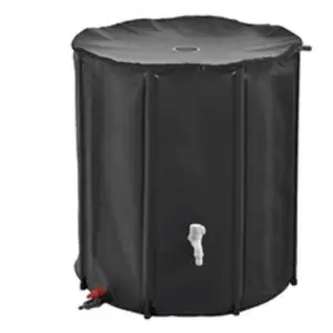LINXOR Réservoir souple, récupérateur d'eau de pluie pliable - 200 L - Noir - pas cher