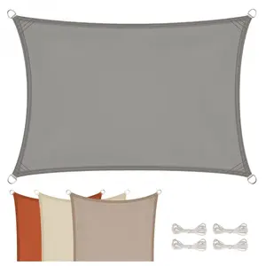 LINXOR Voile d'ombrage rectangulaire imperméable et anti-UV - 3 x 5 m - Gris -
