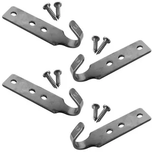 Comparateur de prix : Lot de 4 crochets inox + 8 vis pour piscine hors sol en bois - Linxor