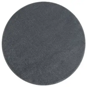 Allotapis - Tapis uni à courtes mèches pour salon Rush Gris clair ø 200 pas cher