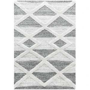 ALLOTAPIS Tapis géométrique scandinave en polypropylène gris 200x290 pas cher