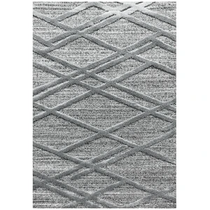 AlloTapis Tapis géométrique design en polypropylène gris 120x170 pas cher