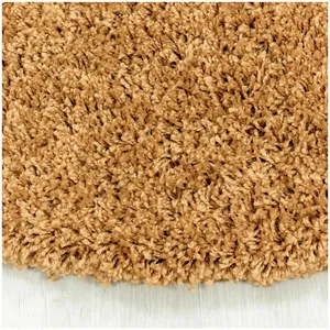 Allotapis - Tapis shaggy uni rond Gadol Or ø 120 pas cher