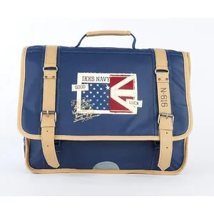 IKKS Cartable 41 cm - 2 boucles Tann's Les Fantaisies Alban Bleu marine/Rouge