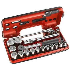 Comparateur de prix : FACOM Coffret douilles 1/2" 6 pans métriques - 21 pièces Facom