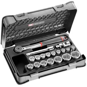 Comparateur de prix : Coffret de douilles - FACOM - S.161-2P6PB - 19 pièces - 1/2'' - Acier
