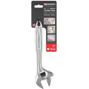 Clé à molette ouverture maximale 38 mm Facom 101.10PB en acier L.254 mm pas cher