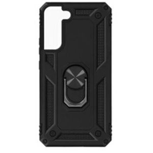 Avizar Coque pour Samsung Galaxy S22 Plus Antichoc Bi-matière Bague Support Vidéo Noir pas cher