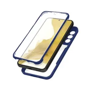 Avizar Coque pour Samsung Galaxy S22 Plus Dos Plexiglas Avant Polymère Coins Renforcés Contour bleu pas cher