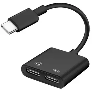 Avizar Adaptateur USB-C Mâle vers Double USB-C Femelle Audio et Charge Compac... pas cher