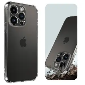 Comparateur de prix : Avizar Coque pour iPhone 14 Pro Silicone Gel Coins Renforcés Transparent