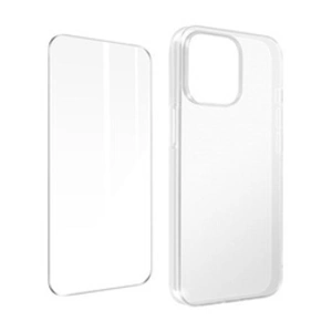 Comparateur de prix : Avizar Coque pour iPhone 14 Pro Max Silicone Gel et Film Verre Trempé 9H transparent