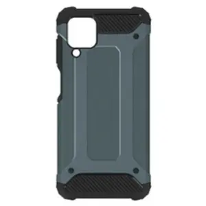 Avizar Coque pour Samsung Galaxy A12 Design Relief Bi-matière Anti-chute Defender II Bleu Nuit