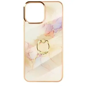 Avizar Coque iPhone 12/12 Pro Bague - Rose gold pas cher