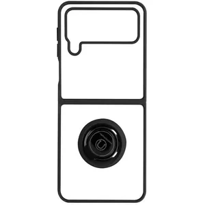 Comparateur de prix : Avizar Coque pour Galaxy Z Flip 4 Bi-matière Bague Métallique Support Vidéo Noir