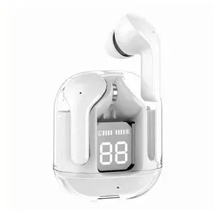Non communiqué Écouteurs TWS EKO LED Bluetooth 5.3 - Modèle Cristal - Coloris Blanc pas cher